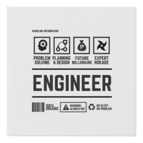 engineer faux canvas print
