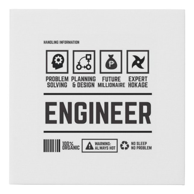 engineer faux canvas print (Front)
