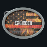 Engineer Firefighter Flag Belt Buckle<br><div class="desc">Engineer Firefighter Flag</div>