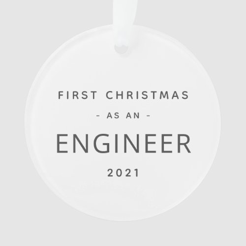 Engineer First Christmas Modern Custom Holiday Ornament