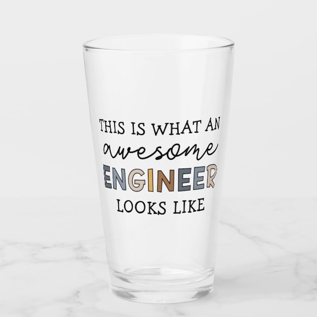 Engineer Funny Awesome Engineer | Engineering Glass (Front)