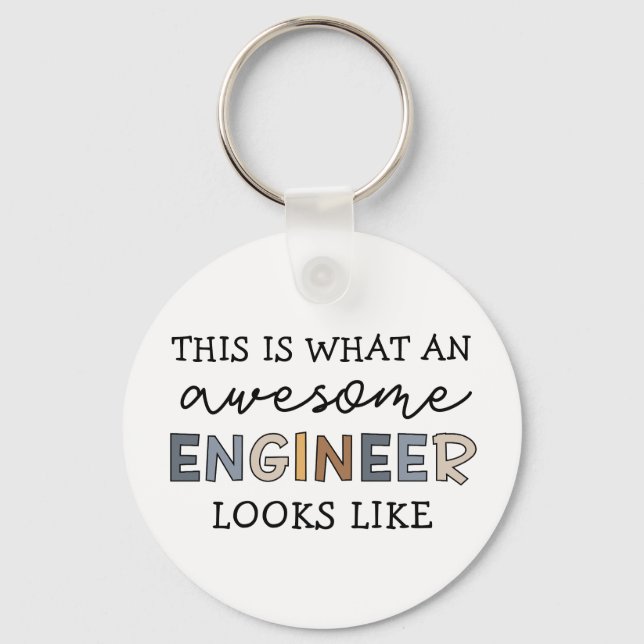 Engineer Funny Awesome Engineer | Engineering Keychain (Front)