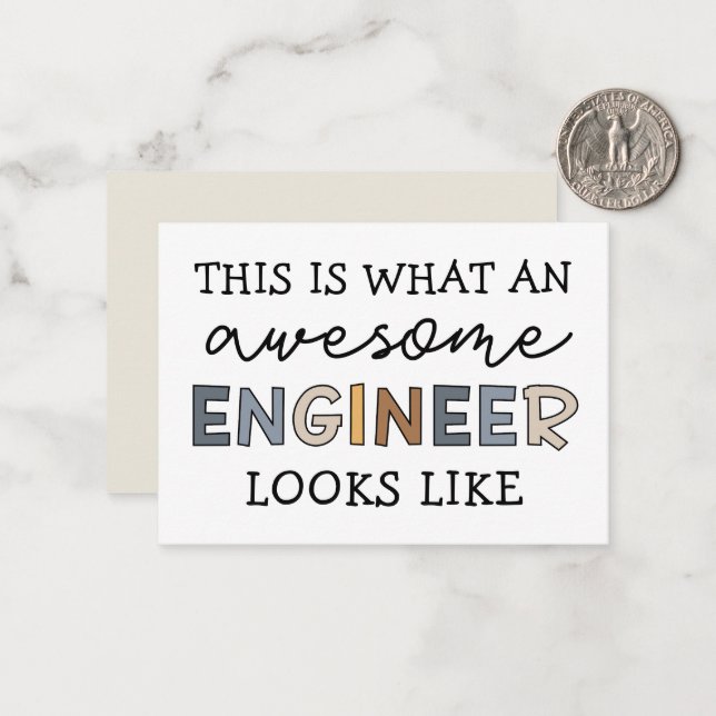 Engineer Funny Awesome Engineer | Engineering Note Card (Front/Back In Situ)