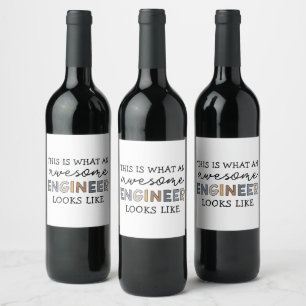 Engineer Funny Awesome Engineer Engineering Wine Label