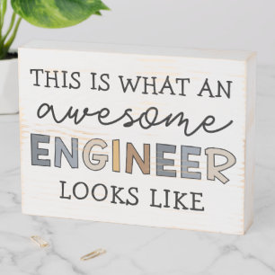 Engineer Funny Awesome Engineer Engineering Wooden Box Sign