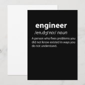 Engineer Funny Dictionary Definition (Front/Back)