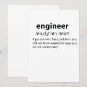 Engineer Funny Dictionary Definition (Front/Back)