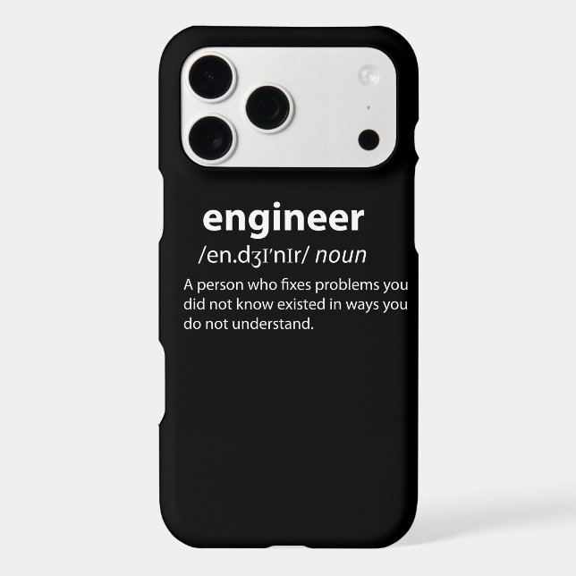 Engineer Funny Dictionary Definition Iphone Case (Back)
