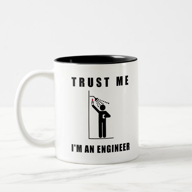 Engineer funny quote for a gift Two-Tone coffee mug (Left)