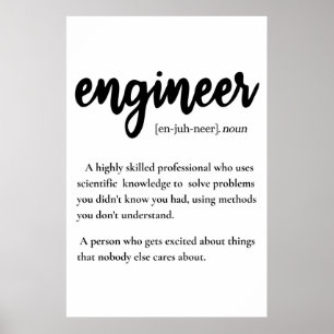 Engineer Gifts, Engineer Definition Poster