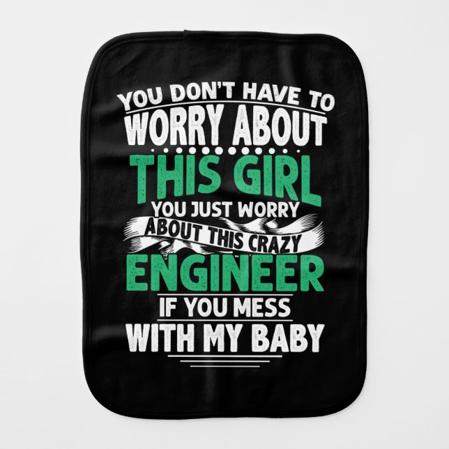 Engineer Girl Engineer Baby Burp Cloth (Front)