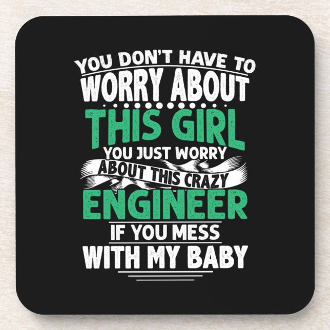 Engineer Girl Engineer Beverage Coaster (Front)