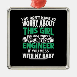 Engineer Girl Engineer Metal Ornament