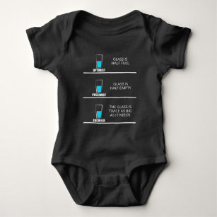 Engineer Glass Half Full: Funny Engineering Joke Baby Bodysuit