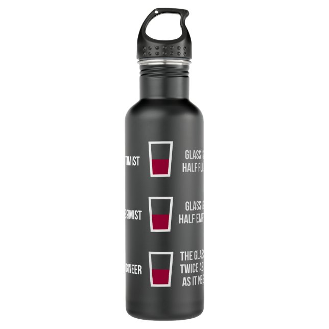 Engineer Glass Half Full Funny Engineering Joke  Stainless Steel Water Bottle (Front)