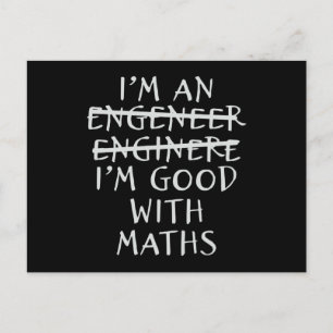 Engineer Good With Math Funny Engineering Quotes Postcard