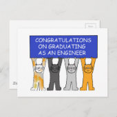 Engineer Graduate Congratulations Announcement Postcard (Front/Back)