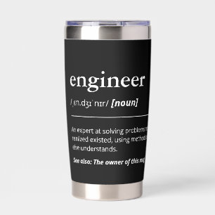 Engineer Humor Minimalist Typography Funny Nerdy Insulated Tumbler