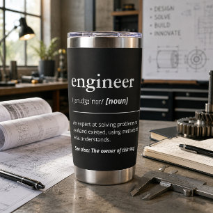 Engineer Humor Minimalist Typography Funny Nerdy Insulated Tumbler