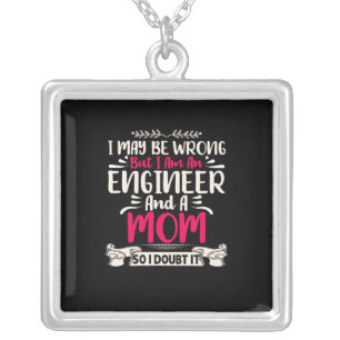Engineer I Am An Engineer And A Mom Silver Plated Necklace