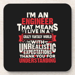 Engineer I Am An Engineer Beverage Coaster
