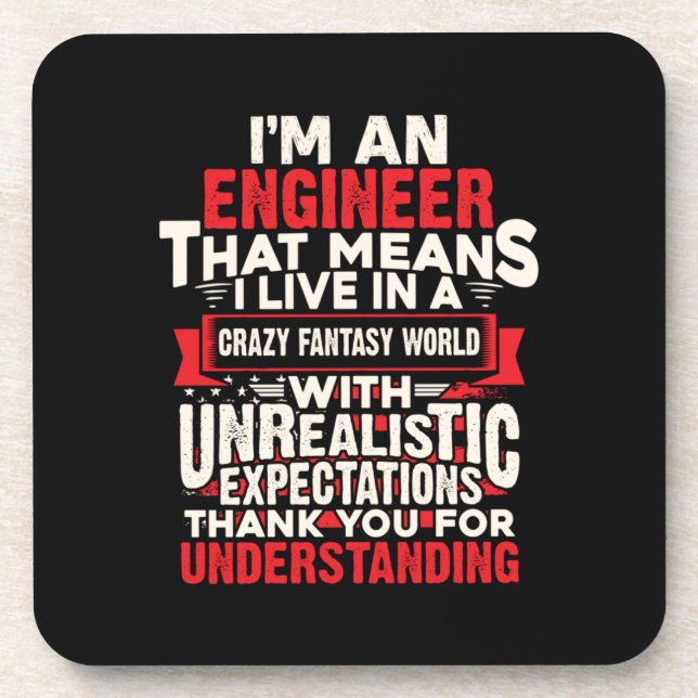 Engineer I Am An Engineer Beverage Coaster (Front)