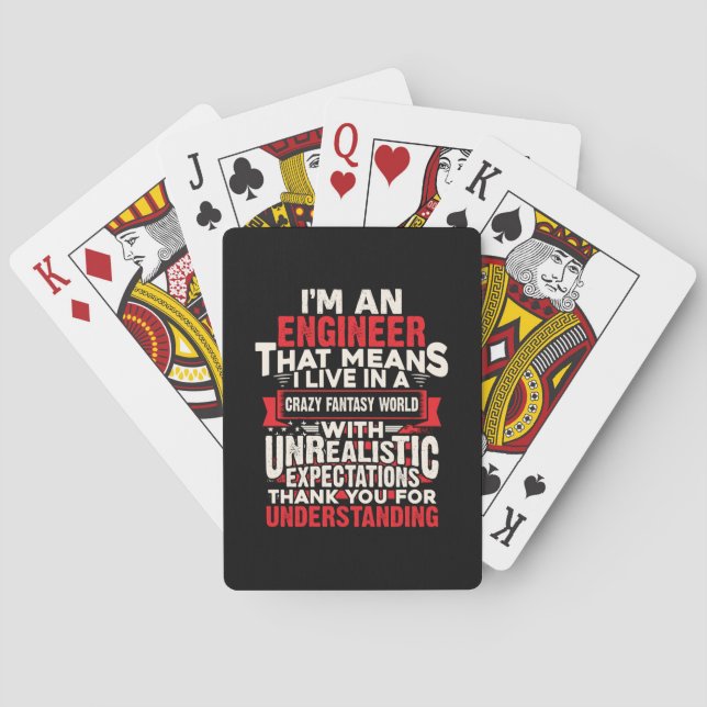 Engineer I Am An Engineer Poker Cards (Back)