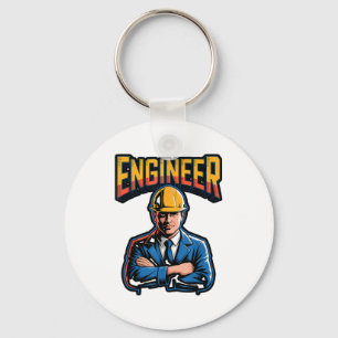 Engineer In Greek Letters Stem Nerd Humor Keychain