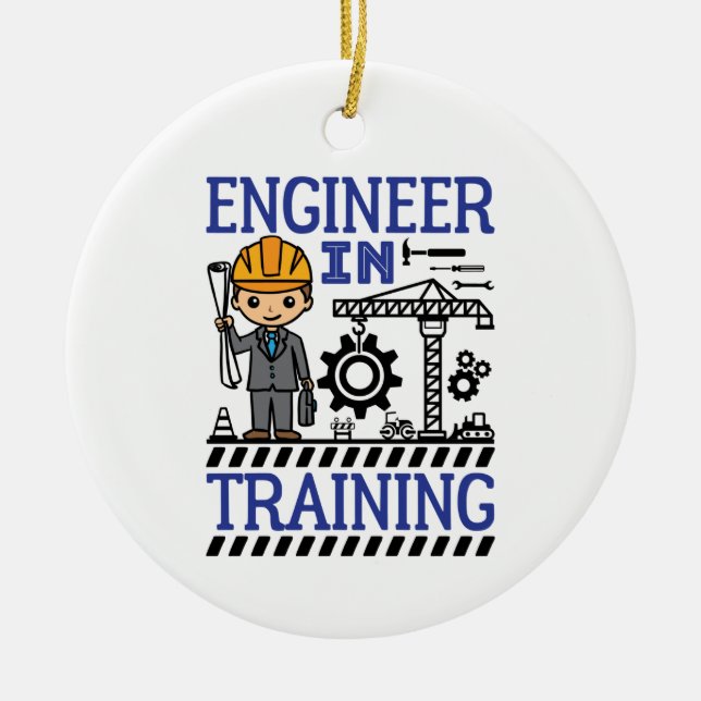 Engineer in Training Boys STEM Ceramic Ornament (Front)