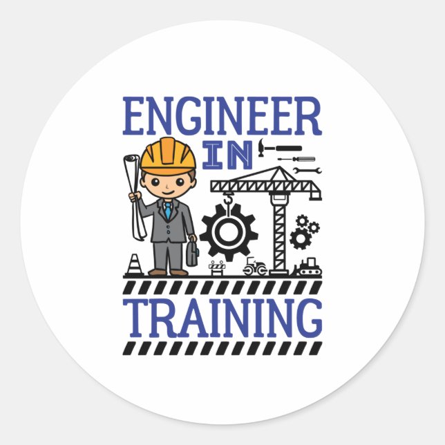 Engineer in Training Boys STEM Classic Round Sticker (Front)