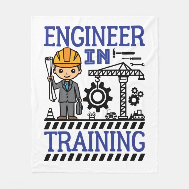 Engineer in Training Boys STEM Fleece Blanket (Front)