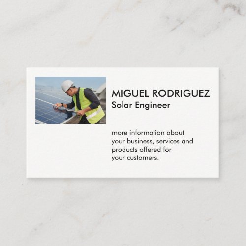 Engineer Inspecting Solar Panels Business Card