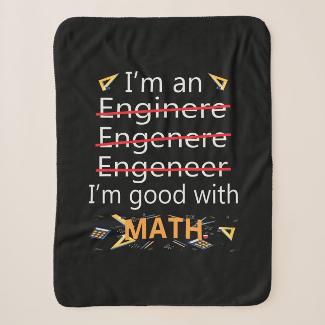 Engineer Is Good With Math Sherpa Blanket (Front)