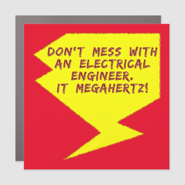 Engineer Lightning Bolt Car Magnet (Front)