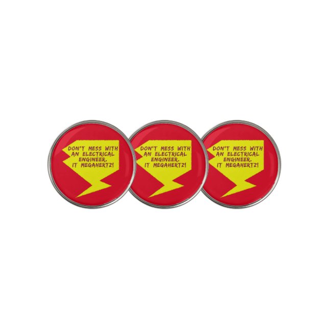 Engineer Lightning Bolt Golf Ball Marker (3 Up)