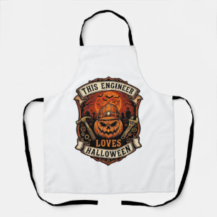 Engineer Loves Halloween Pumpkin Hard Hat Hammer W Apron