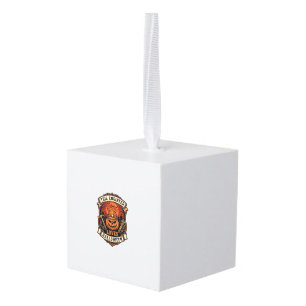 Engineer Loves Halloween Pumpkin Hard Hat Hammer W Cube Ornament