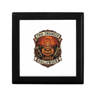 Engineer Loves Halloween Pumpkin Hard Hat Hammer W Gift Box