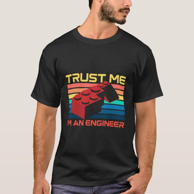 Engineer Master Builder Building Blocks Bricks Bri T-Shirt (Front)
