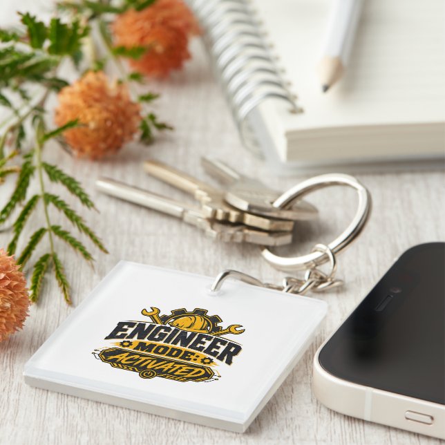 Engineer Mode Activated | Engineering Humor Keychain (Front Right)