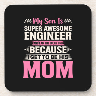 Engineer My Son Is A Super Awesome Engineer Beverage Coaster