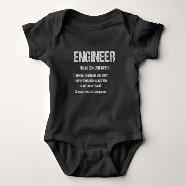 ENGINEER NOUN Funny Engineering Quotes Graduation Baby Bodysuit (Front)