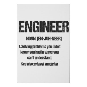 ENGINEER NOUN Funny Engineering Quotes Graduation Faux Canvas Print