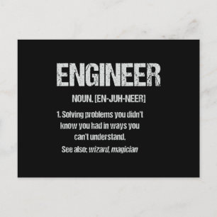ENGINEER NOUN Funny Engineering Quotes Graduation Postcard
