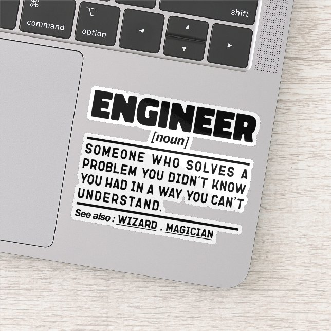 Engineer Noun Husband Dad Engineering Sarcastic  Sticker (Detail)