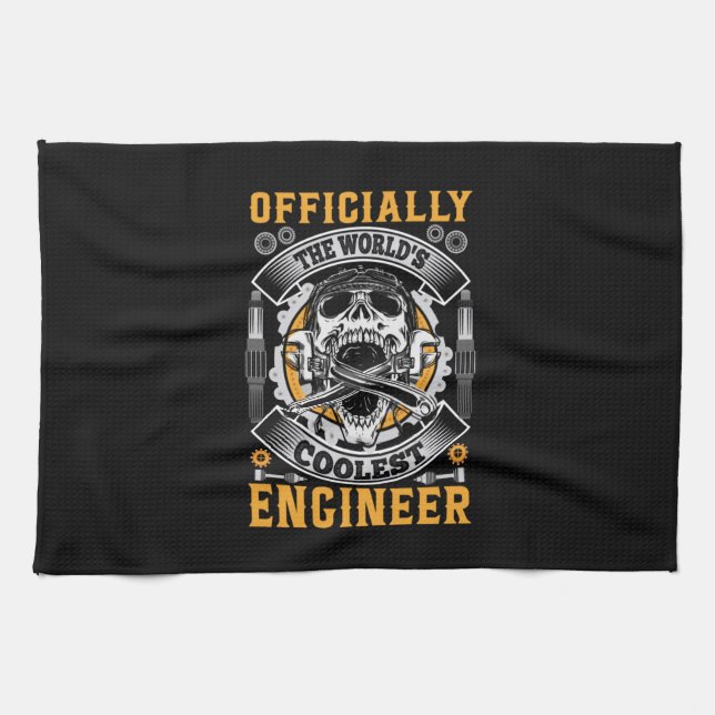 Engineer Officially The World Coolest Engineer Kitchen Towel (Horizontal)