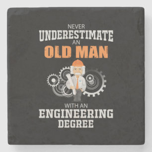 Engineer Old Man With An Engineering Degree Stone Coaster