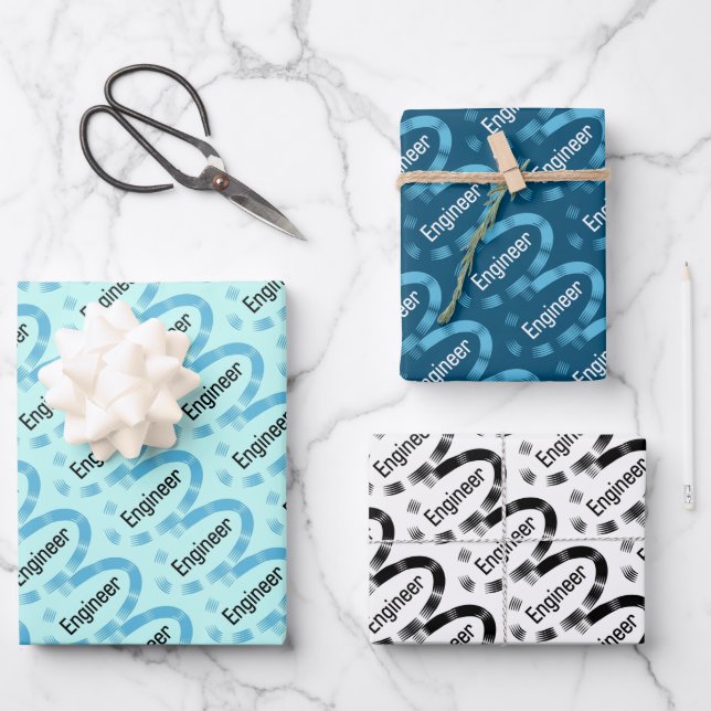 Engineer Oval Wrapping Paper Sheets (Front)