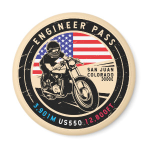 Engineer Pass Colorado Motorcycle Magnet