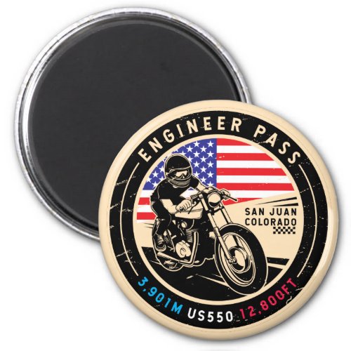 Engineer Pass Colorado Motorcycle Magnet